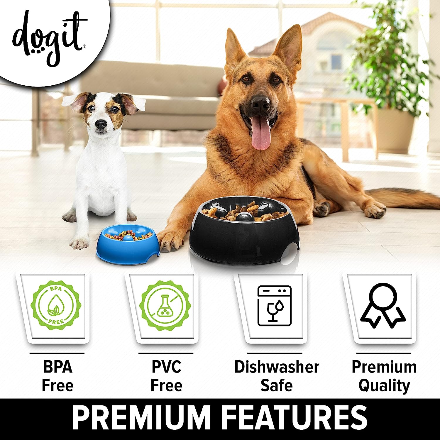 Anti Gulping Dog Dish - Black