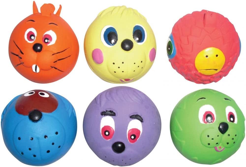 Dog Ball Toy - Latex Faces