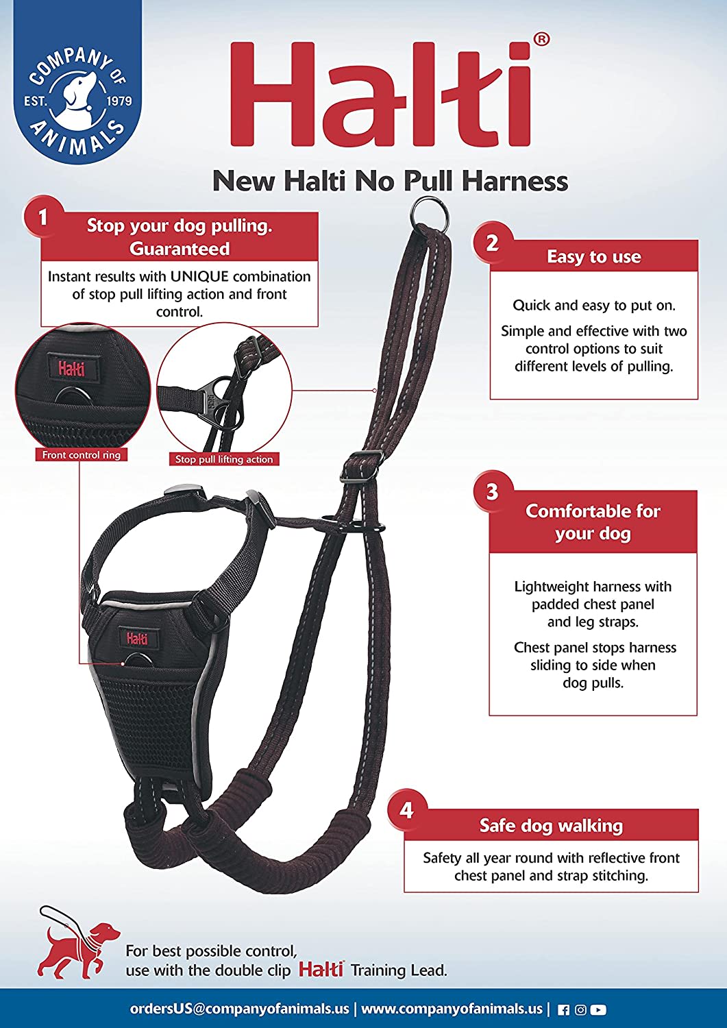 HALTI No Pull Harness - Black