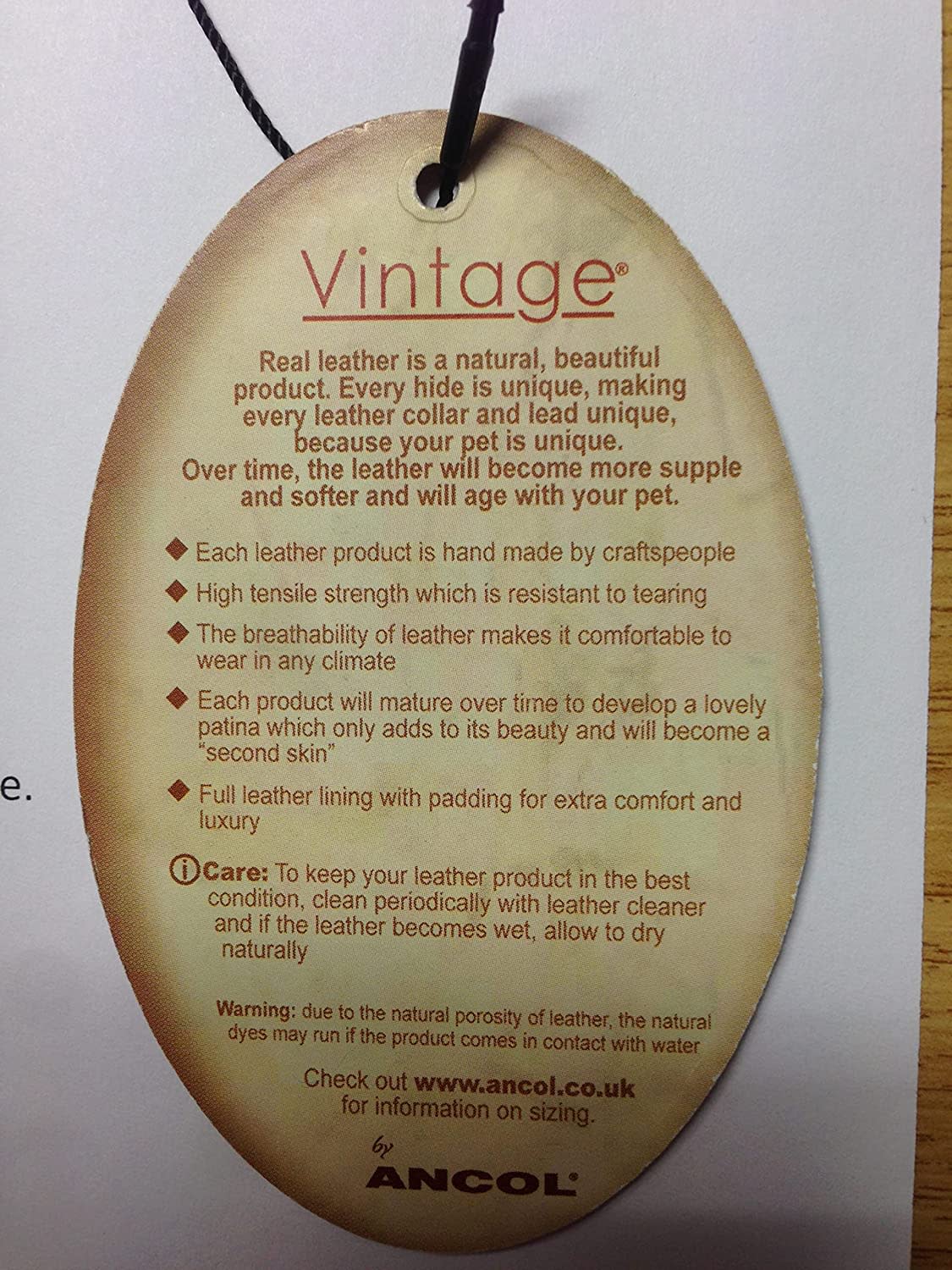 Rounded Leather Dog Collar - Brown