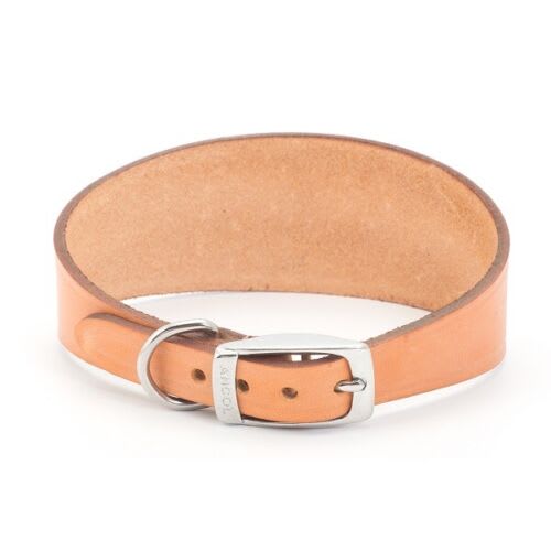 Leather Whippet Collar - Brown Tan