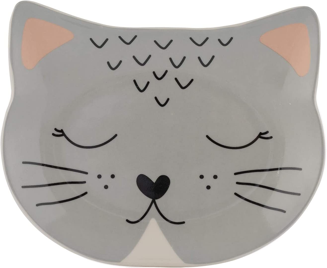 Stoneware Cat Bowl - Smokey Face