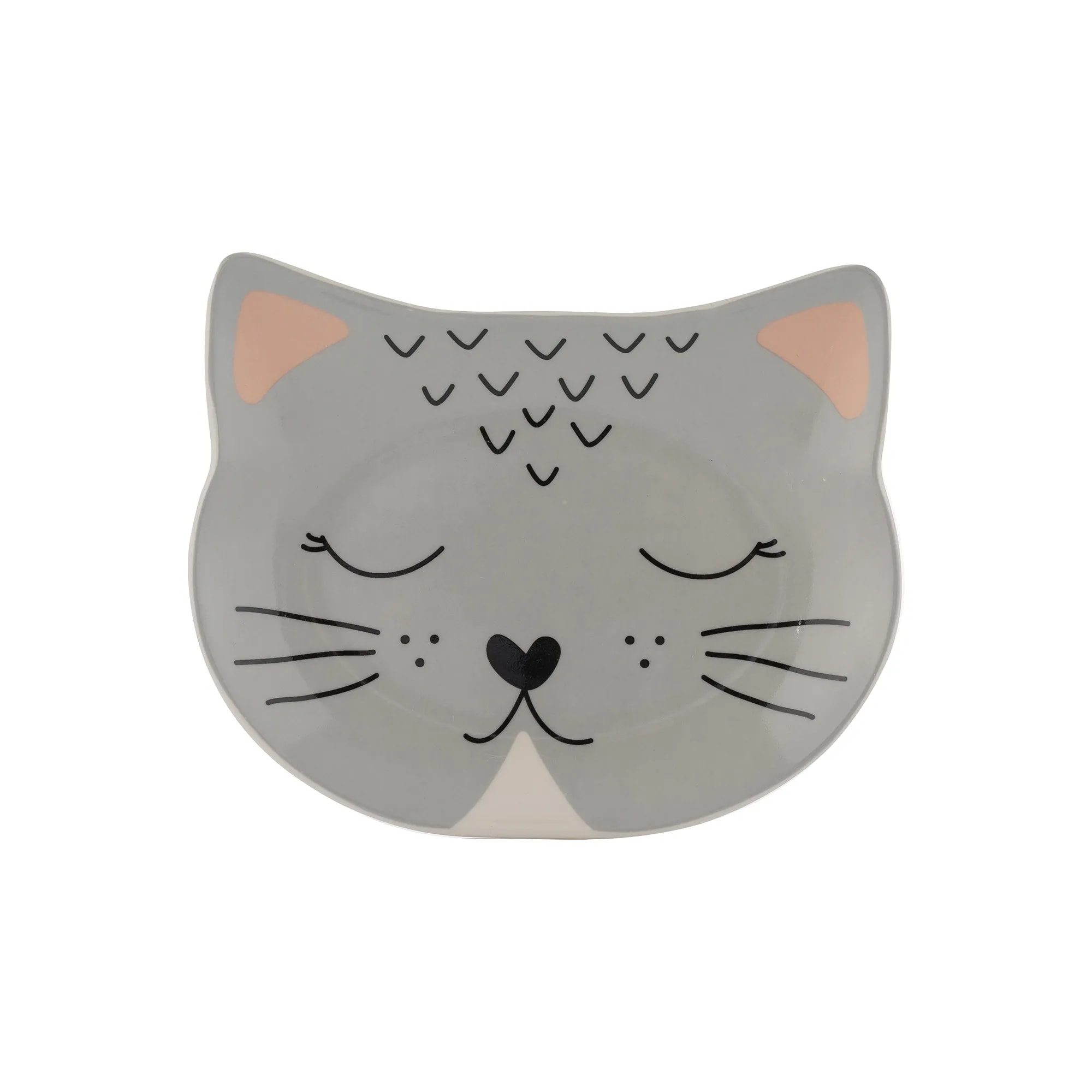 Stoneware Cat Bowl - Smokey Face