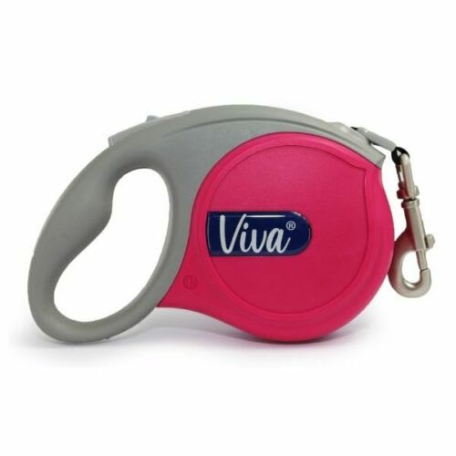 Retractable Dog Lead (Tape) - Pink Raspberry