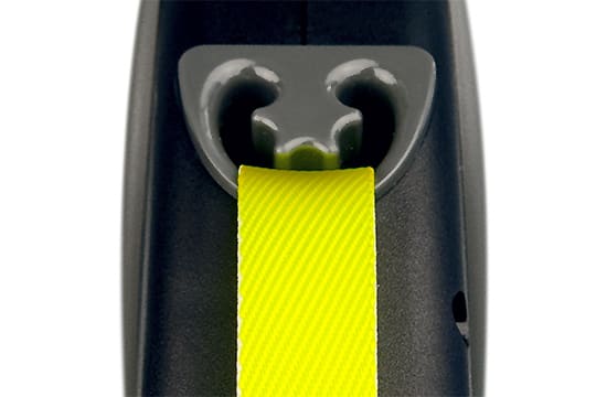 Flexi Dog Lead (Tape) - Giant Black & Neon Yellow