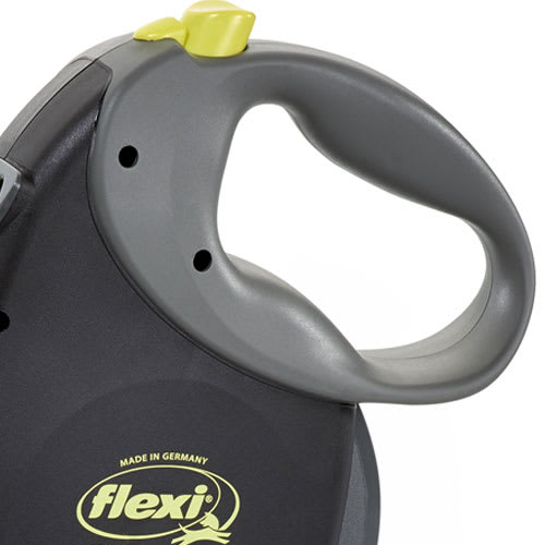 Flexi Dog Lead (Tape) - Giant Black & Neon Yellow