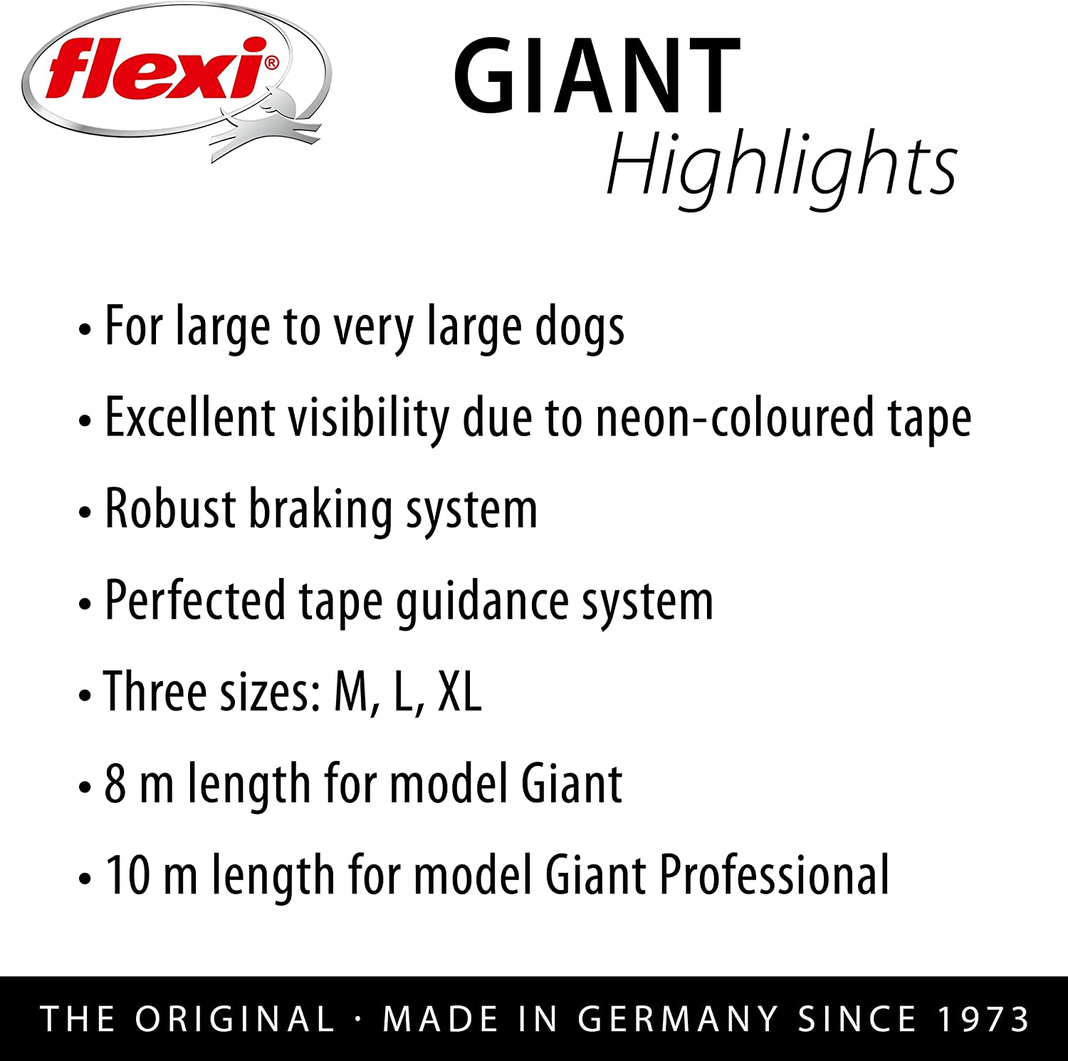 Flexi Dog Lead (Tape) - Giant Black & Neon Yellow