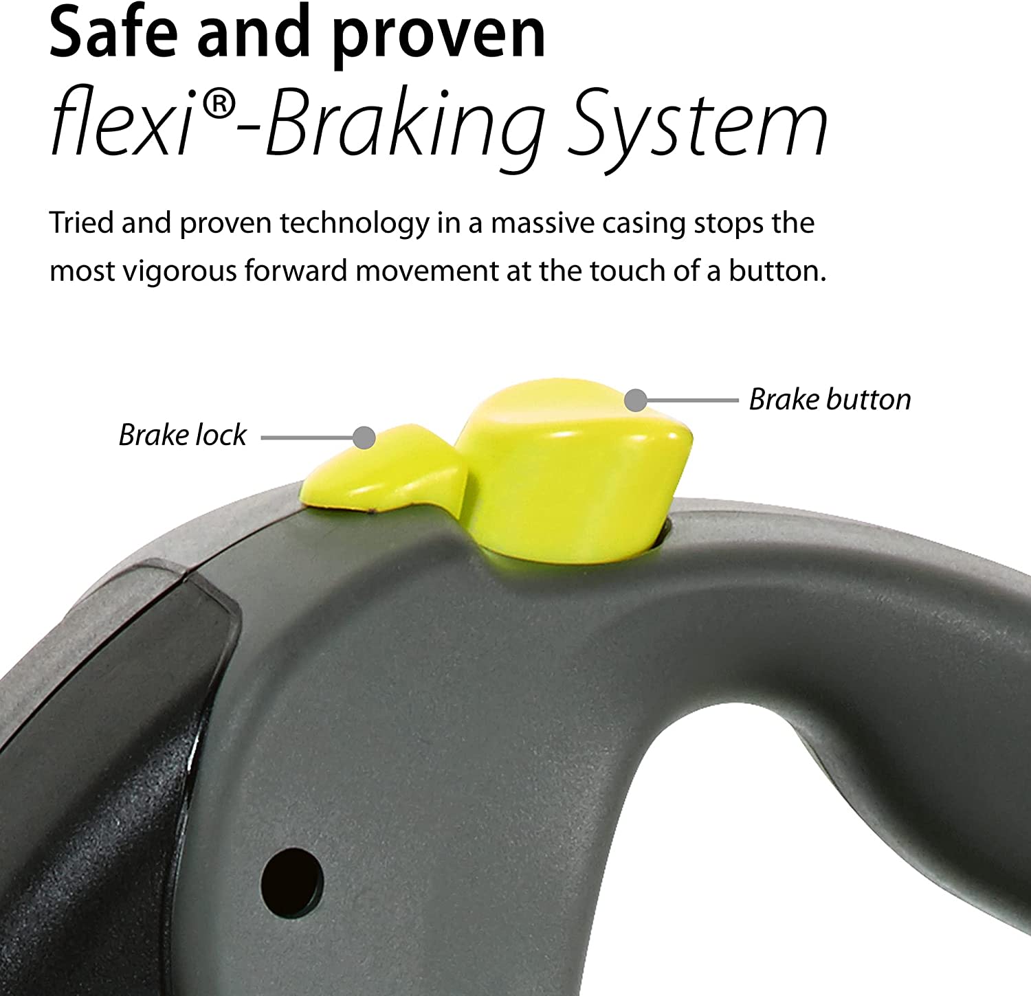 Flexi Dog Lead (Tape) - Giant Black & Neon Yellow