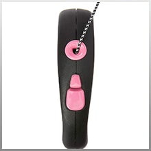 Flexi Dog Lead (Cord) - Black Design Silver