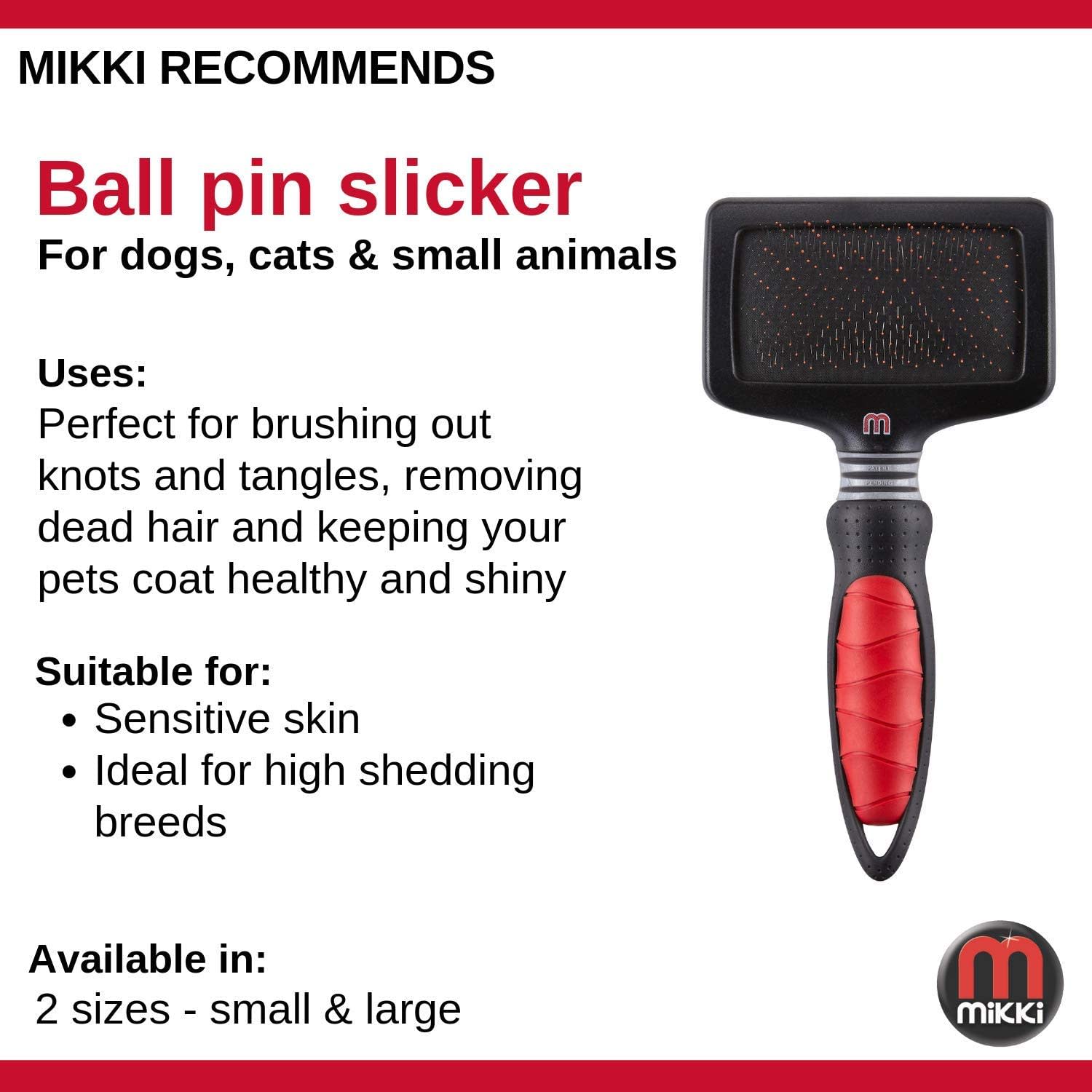 Ball Pin Slicker Brush - Red and Black6