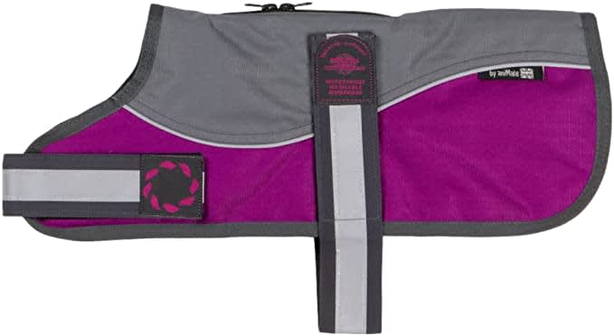 Dog Harness Coat - Reflective Pink and Grey