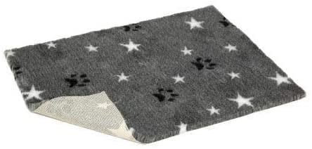 Star And Paw Print Grey Nonslip Vetbed