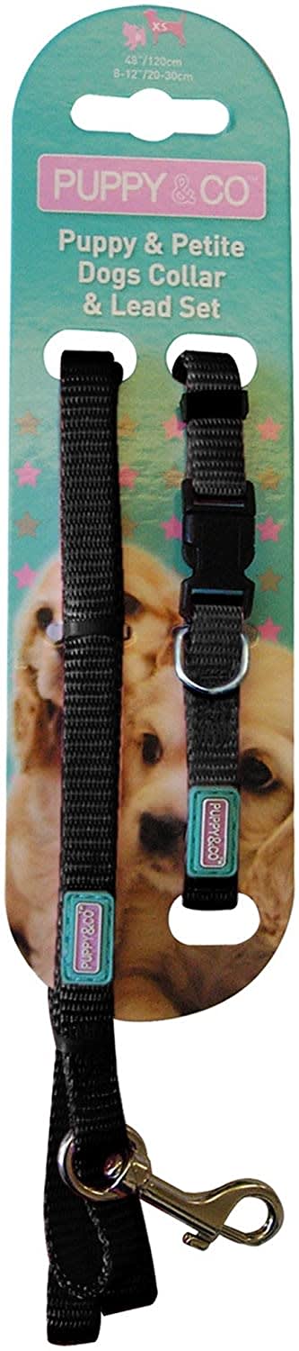 Puppy Collar and Lead Set - Black