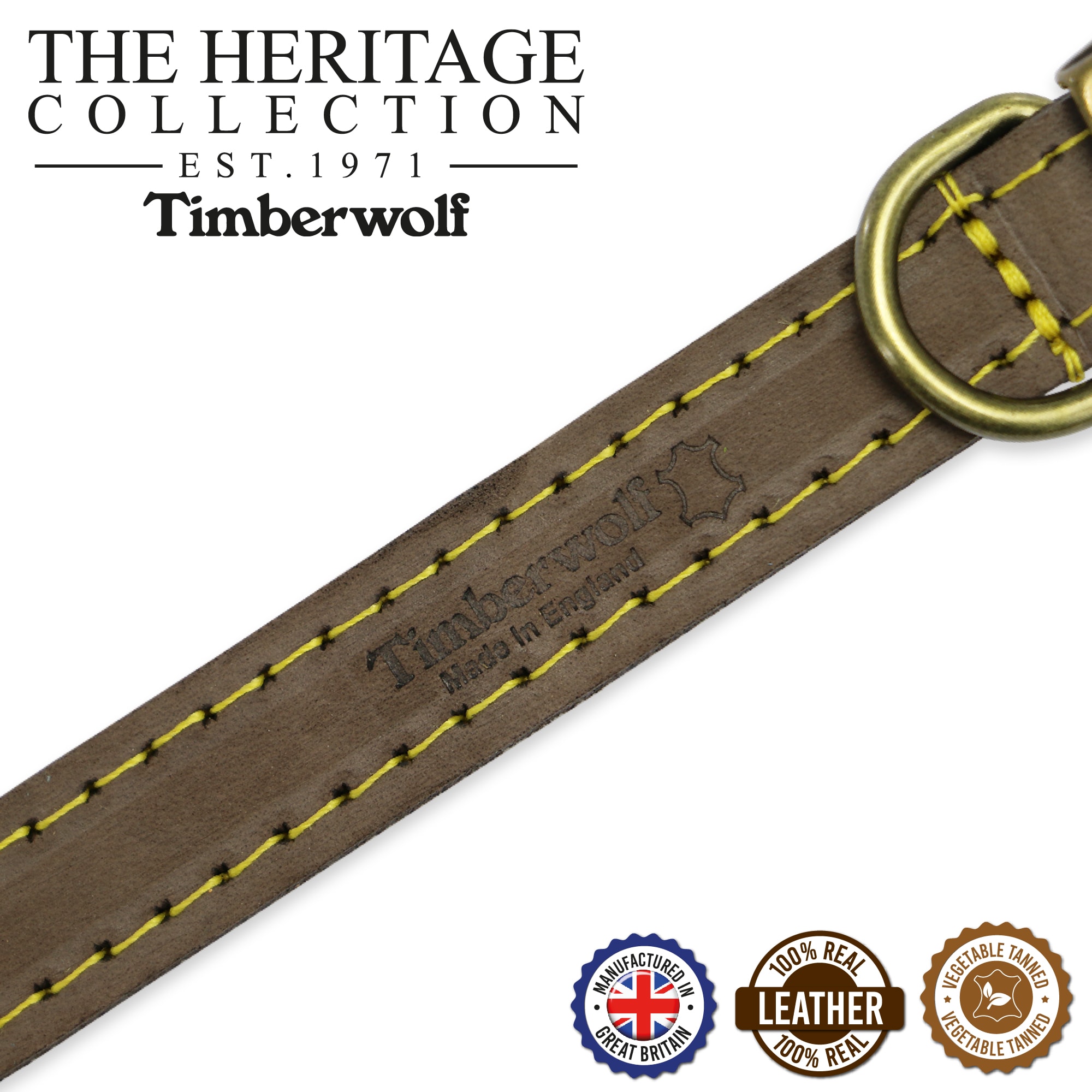 Timberwolf Leather Dog Collar - Sable Brown