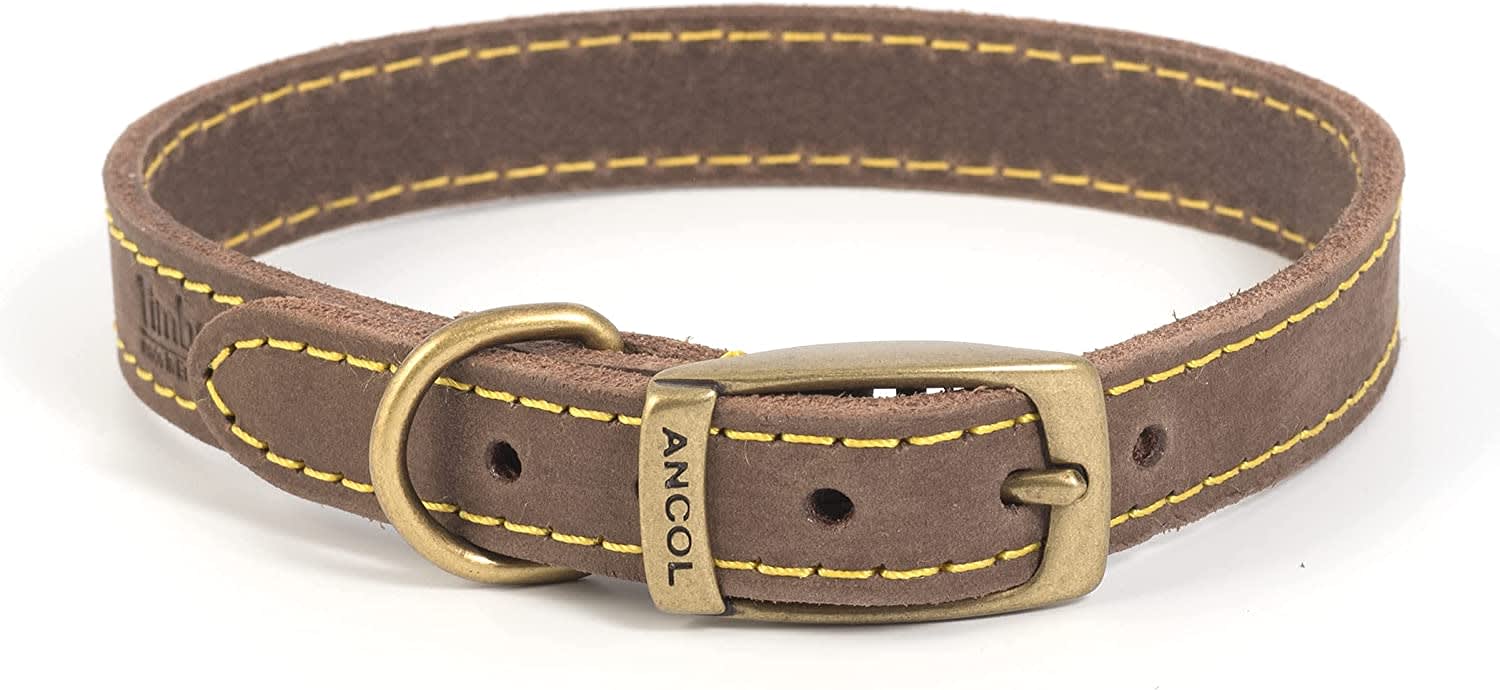 Timberwolf Leather Dog Collar - Sable Brown