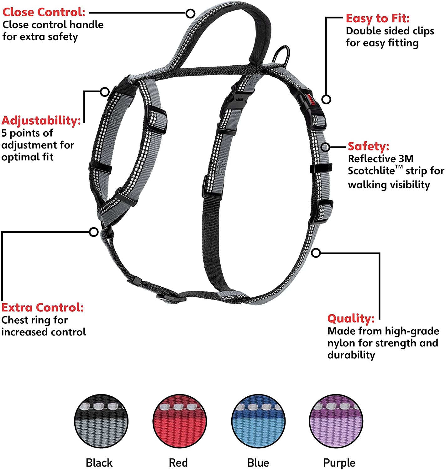 HALTI Walking Harness - Red