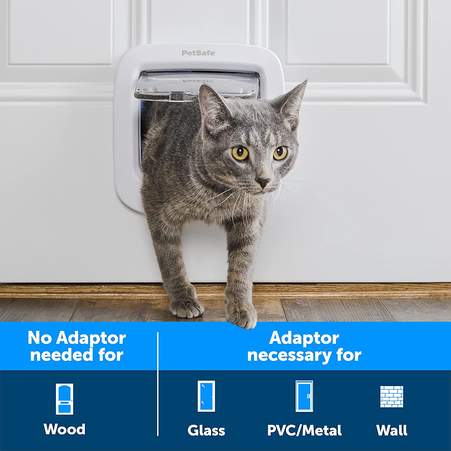 White Manual Locking Cat Flap