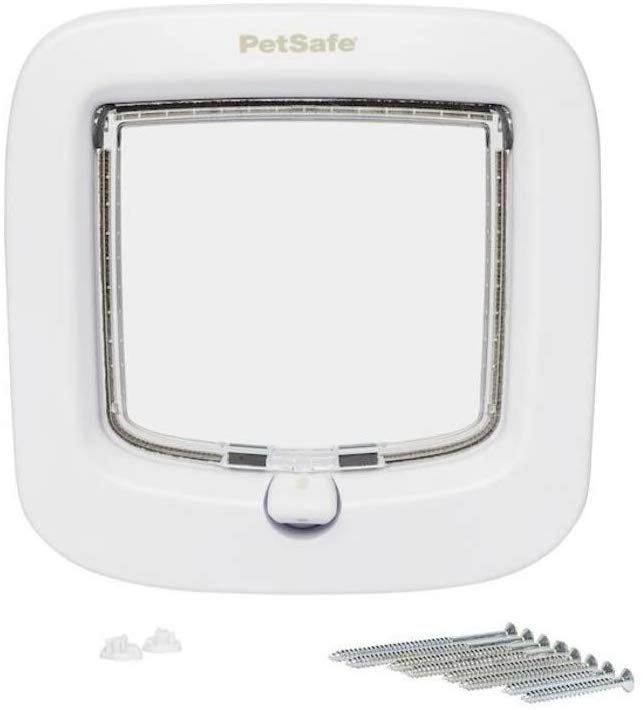 White Manual Locking Cat Flap