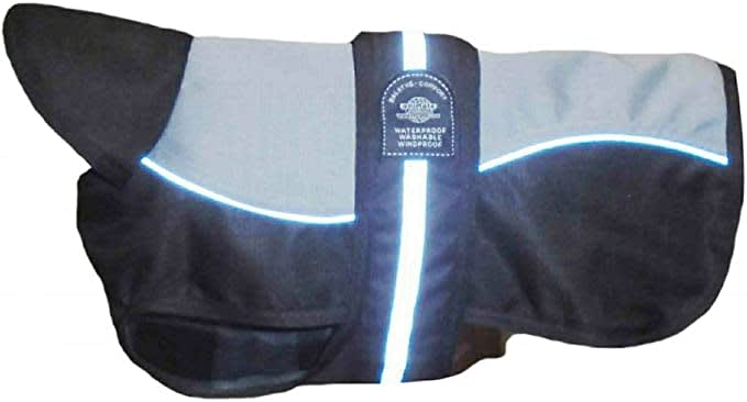 Underbelly Dog Coat - Reflective Black and Grey