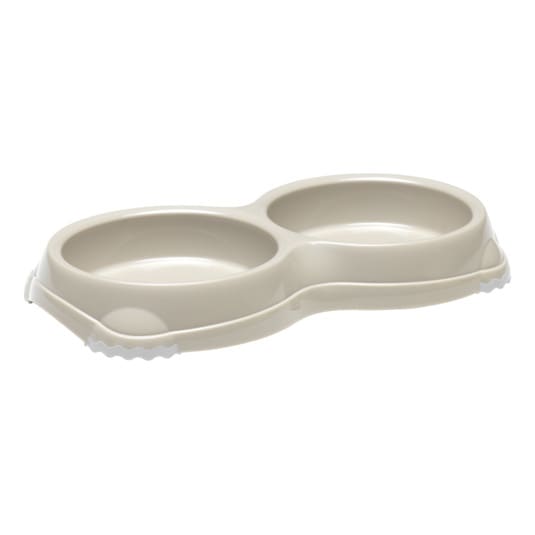 Smarty Double Cat Bowl - Warm Grey