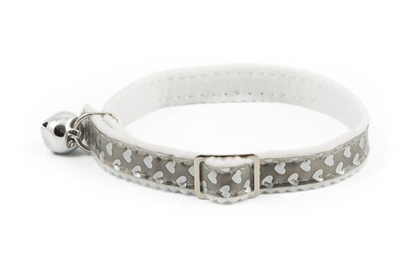 Hearts Silver Cat Collar