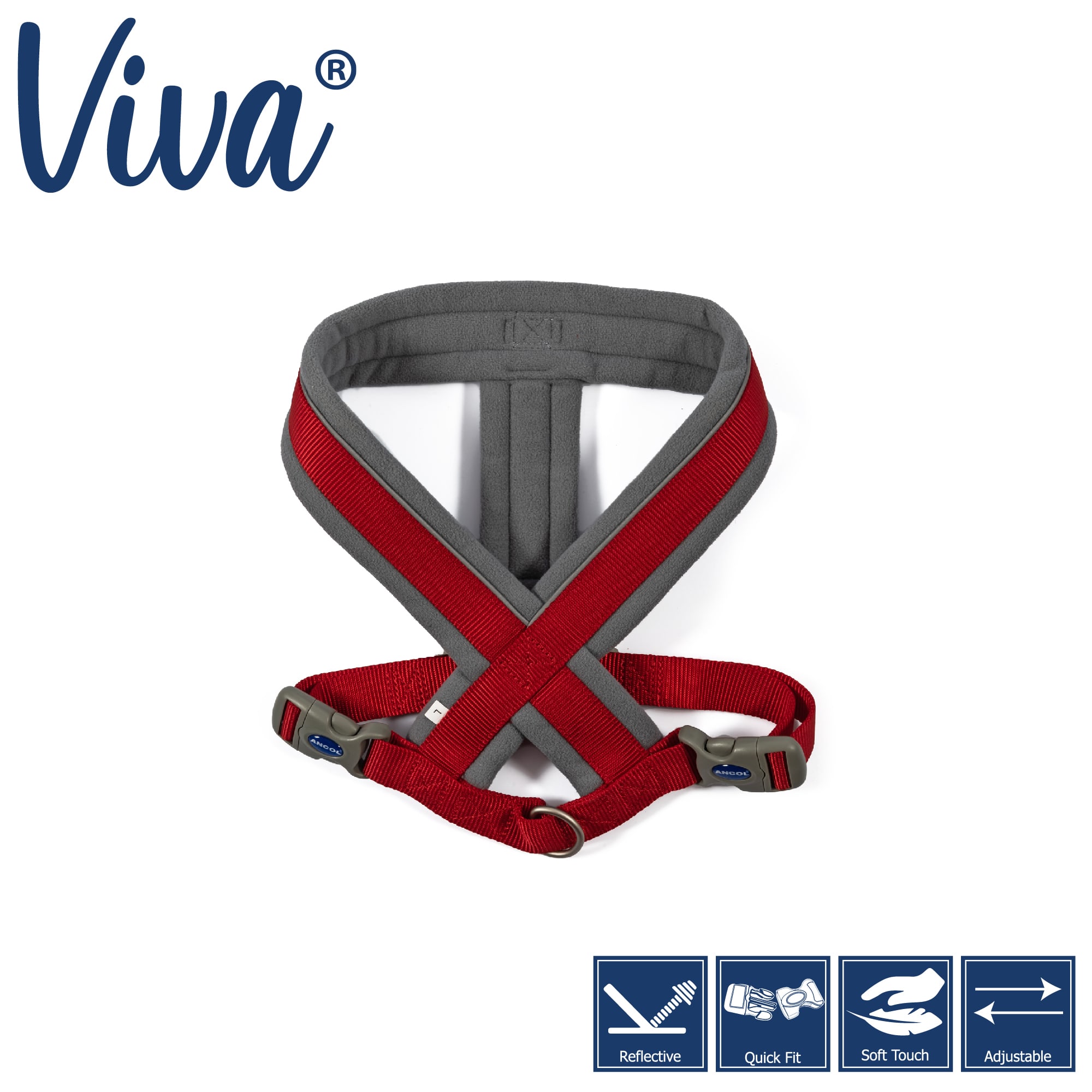 Padded Dog Harness - Red