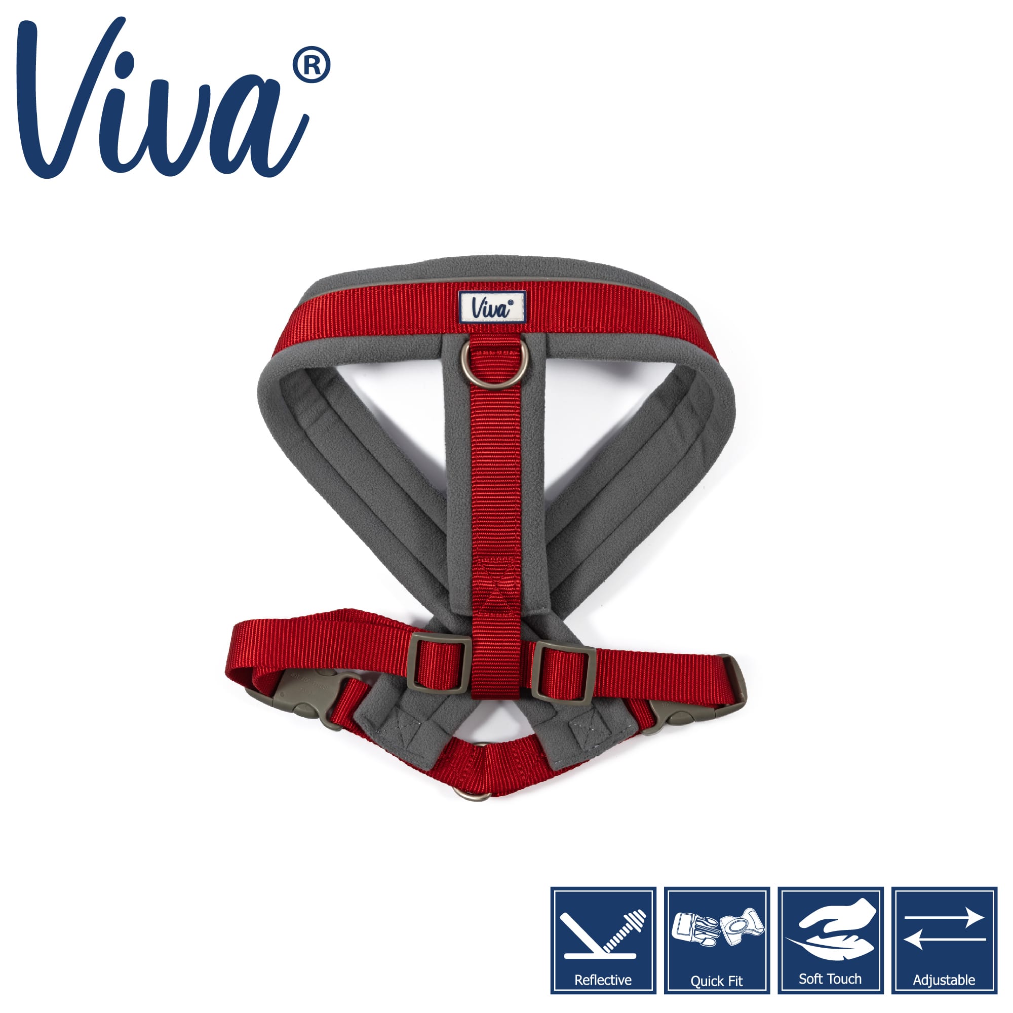 Padded Dog Harness - Red