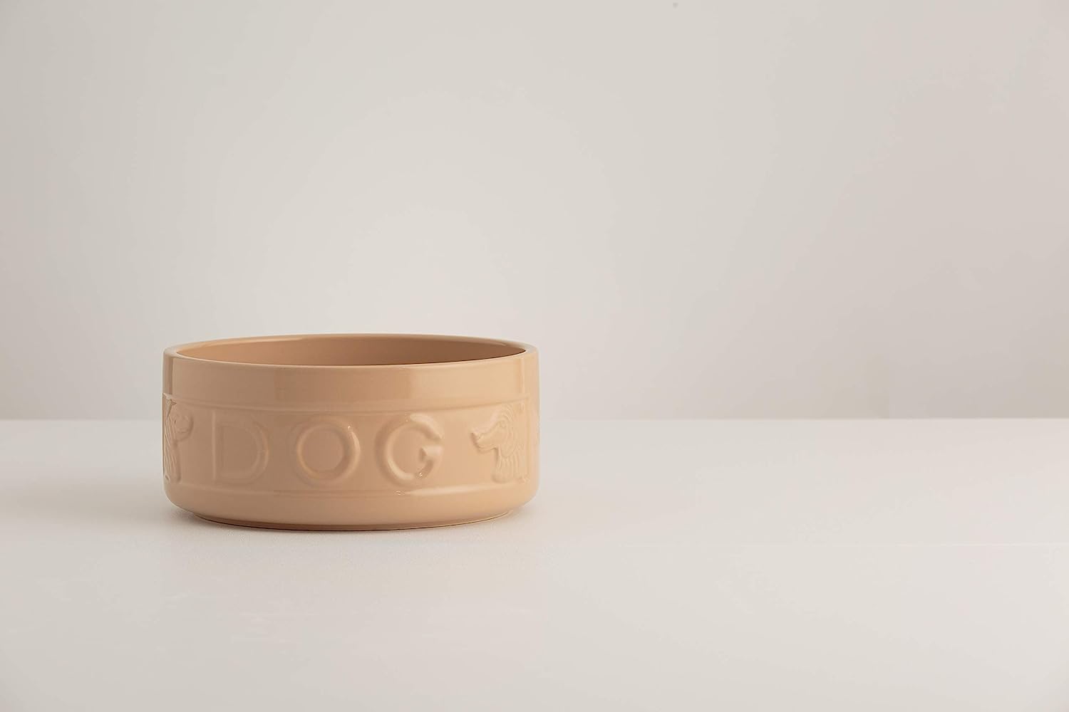 Stoneware Dog Bowl - Embossed DOG