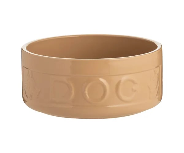 Stoneware Dog Bowl - Embossed DOG