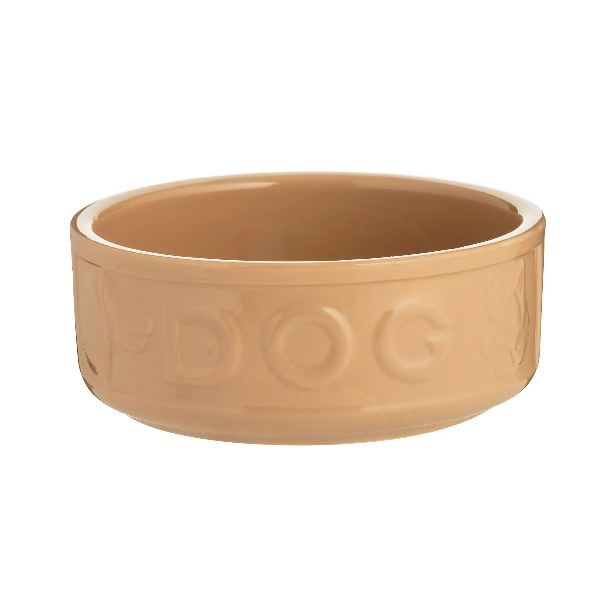 Stoneware Dog Bowl - Embossed DOG