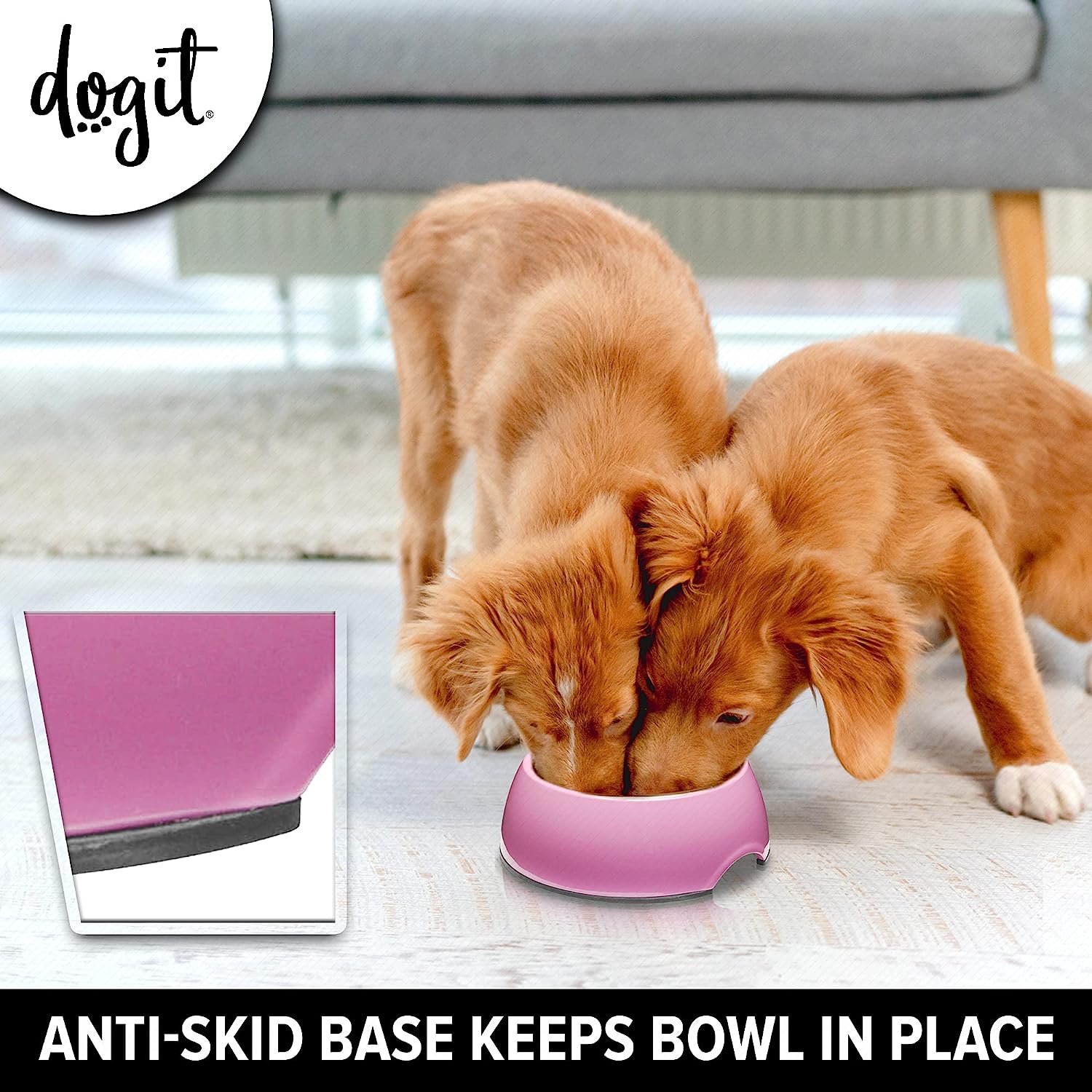 Anti Gulping Dog Dish - Pink
