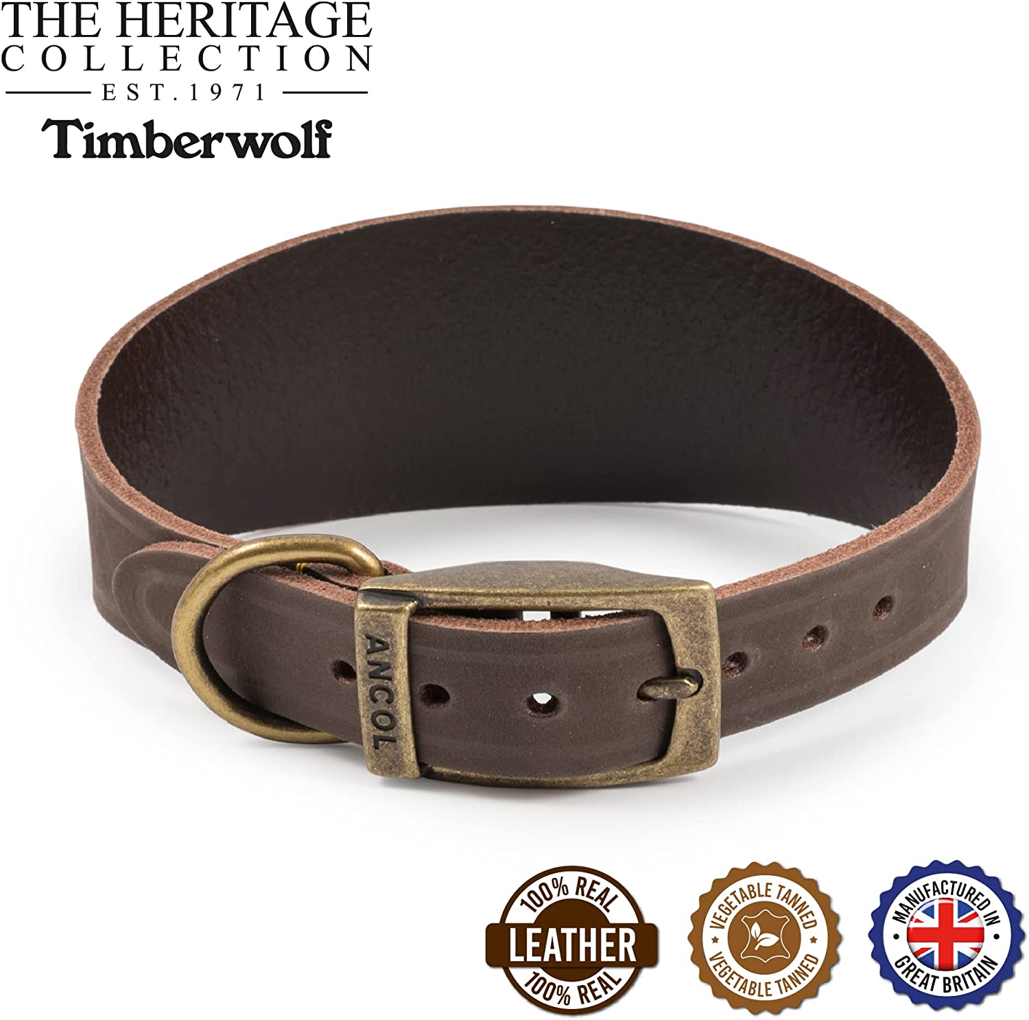 Timberwolf Leather Whippet Collar - Sable Brown