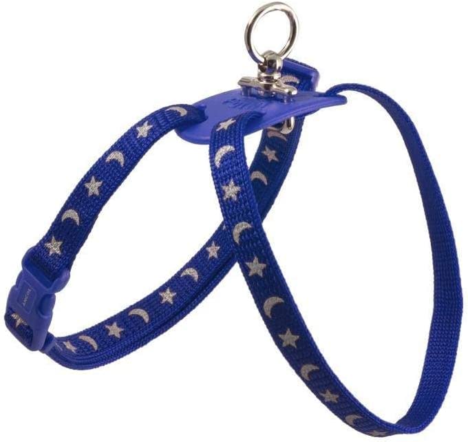 Blue Cat Harness - Reflective Stars & Moons