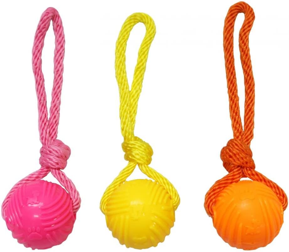 Glow Ball Dog Toy With Rope