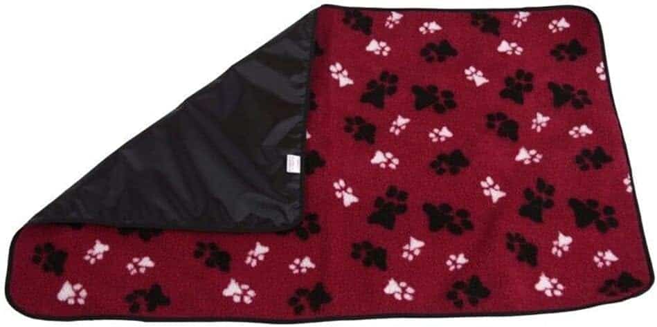 Fleece Dog Blanket - Red Paw Prints