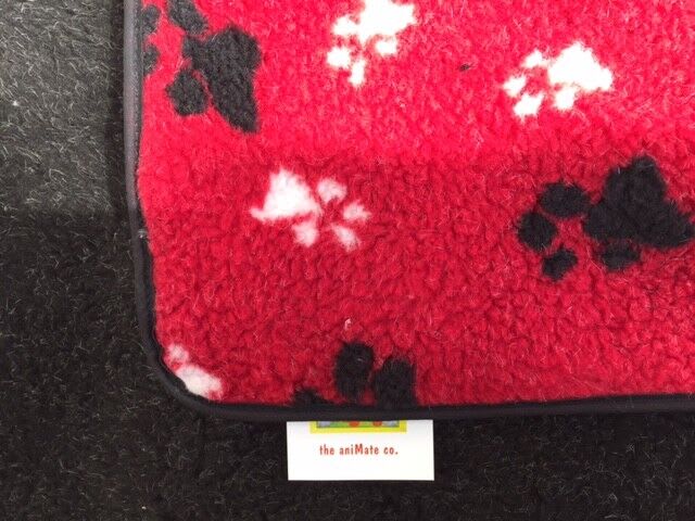 Fleece Dog Blanket - Red Paw Prints