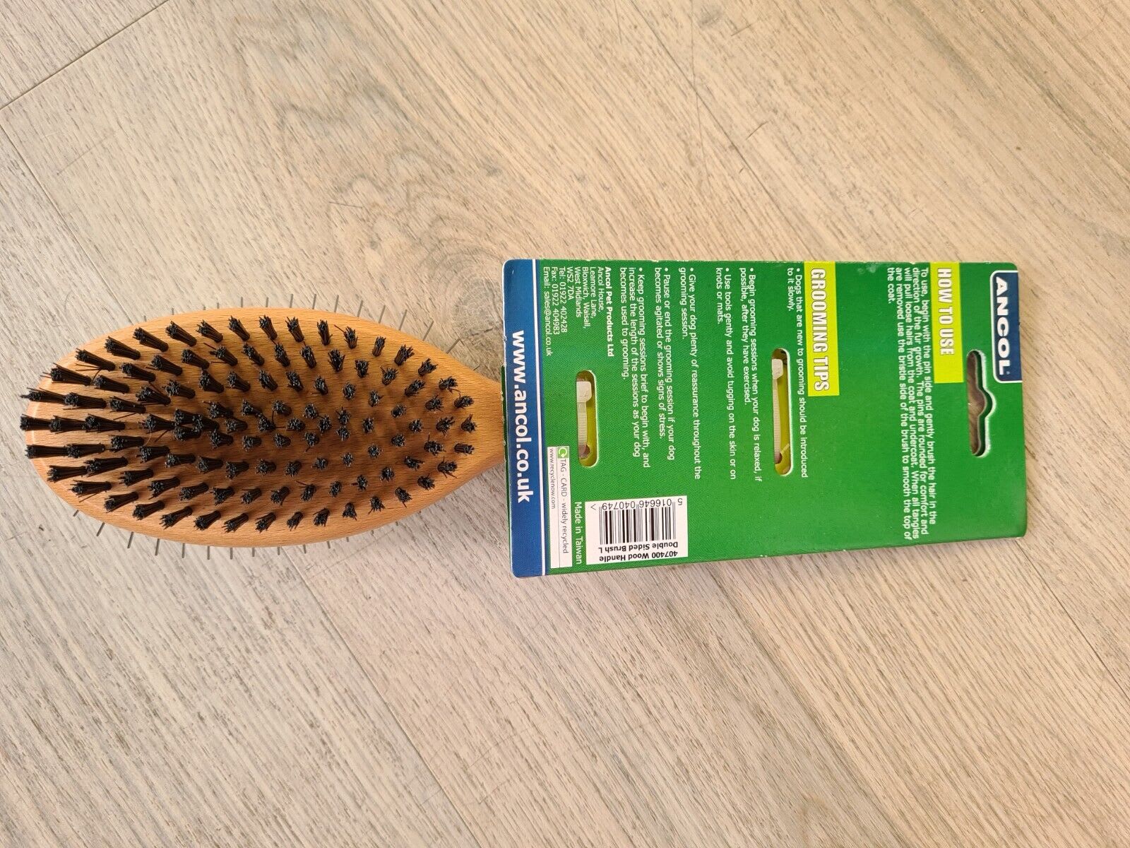 Double Sided Brush With Wooden Handle