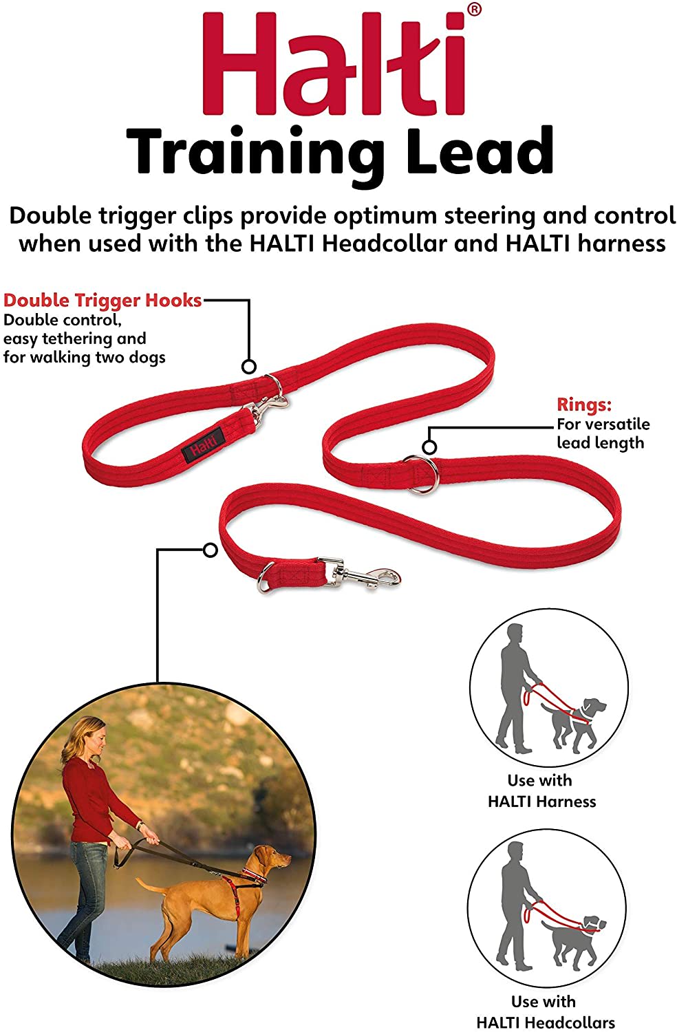 HALTI Dog Training Lead - Black