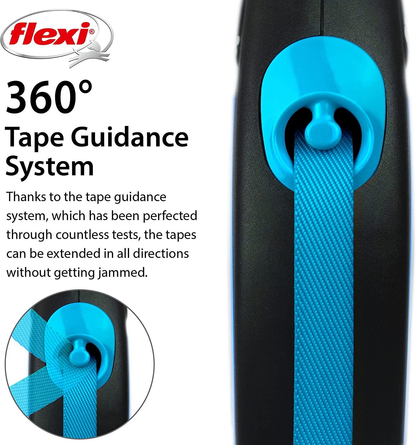 Flexi Dog Lead (Tape) - Reflective Neon Blue