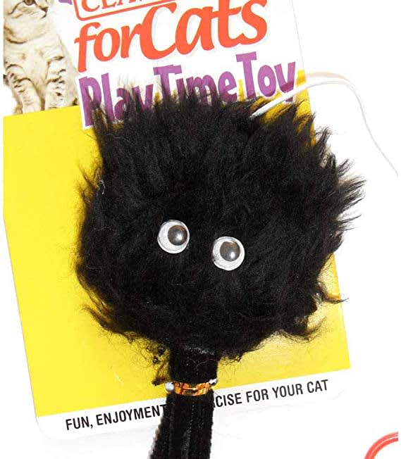 Black Furry Spider Cat Toy