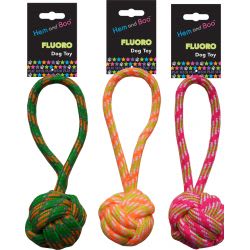 Fluorescent Rope Ball Dog Toy - Short Handle