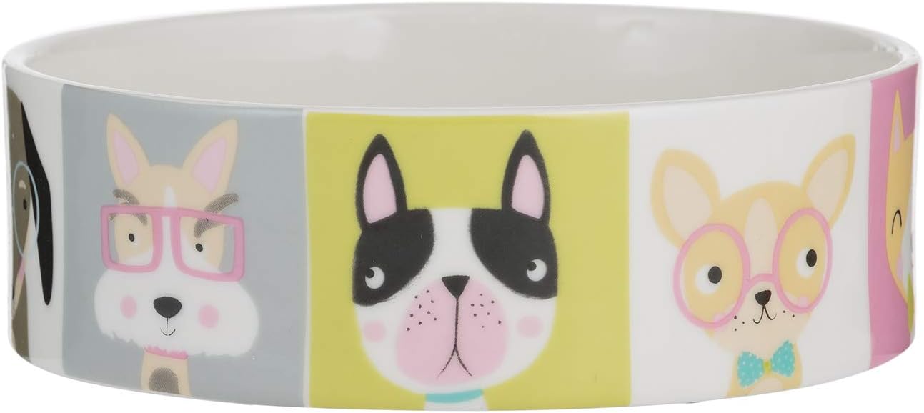 Stoneware Dog Bowl - Pawtrait Multicoloured