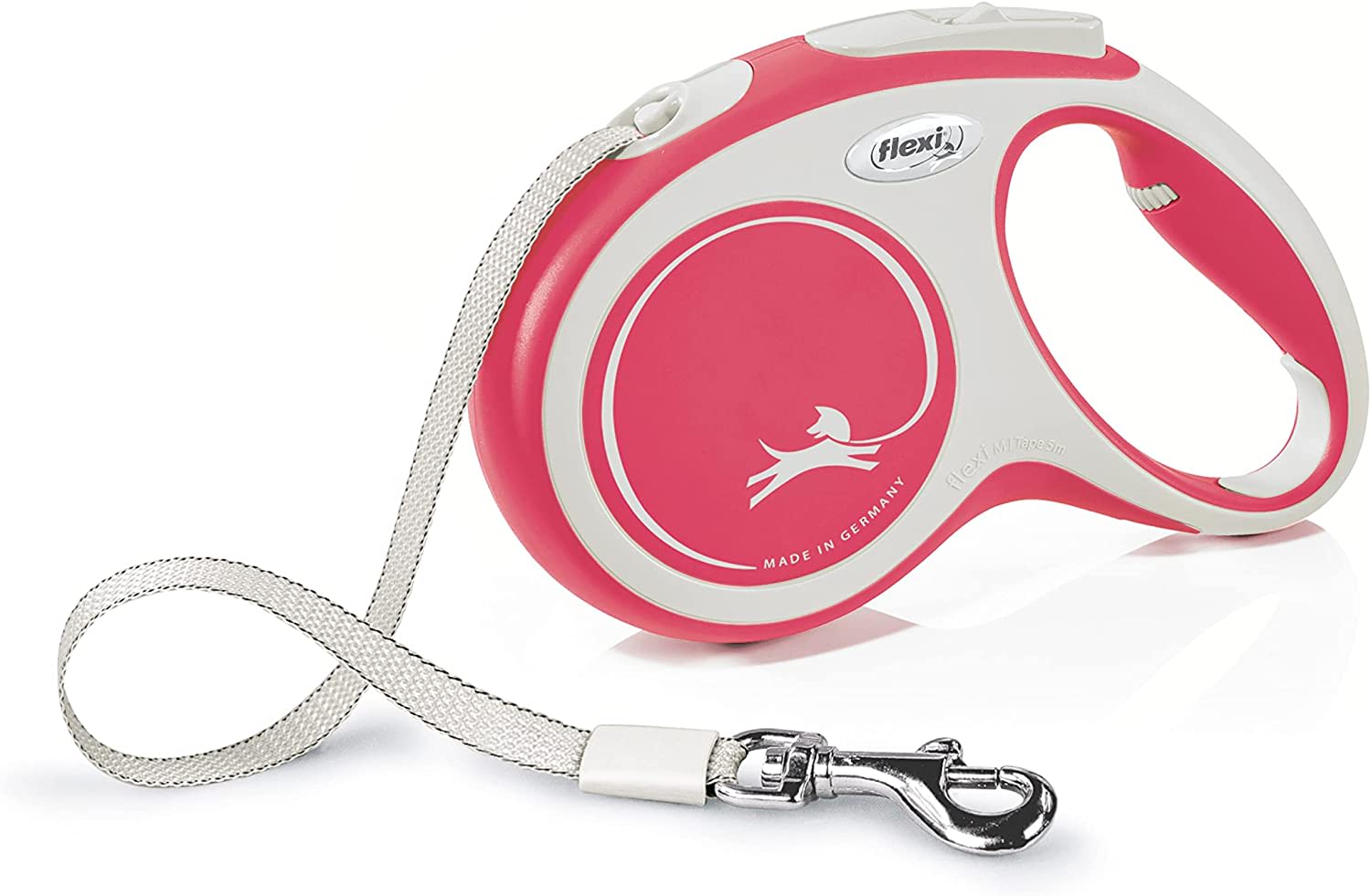 Flexi Dog Lead (Tape) - Comfort Red & White