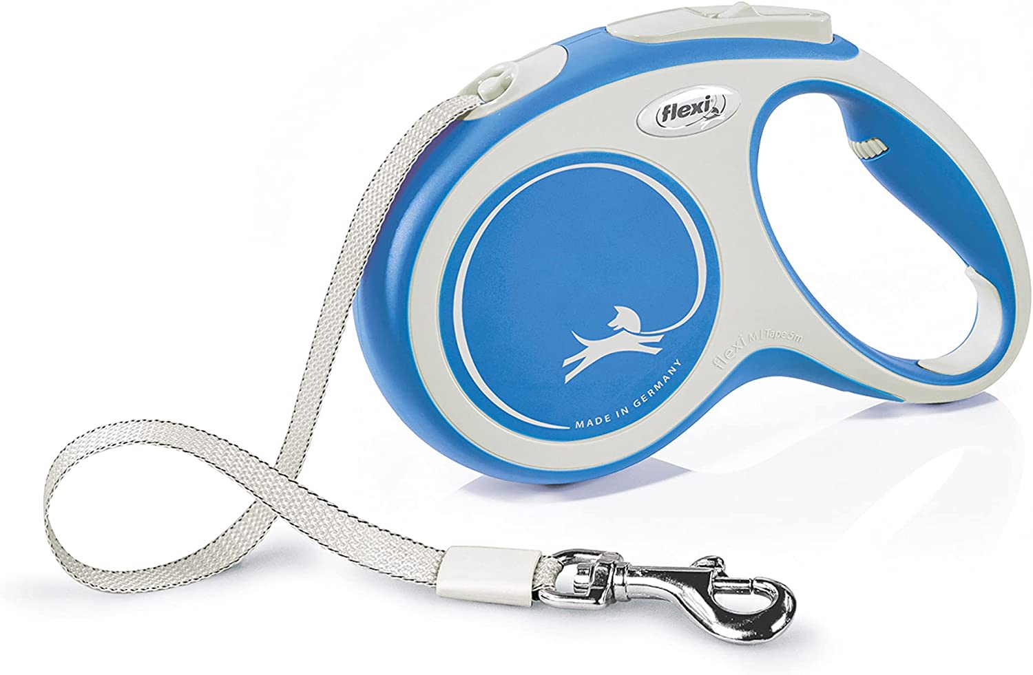 Flexi Dog Lead (Tape) - Comfort Blue & White