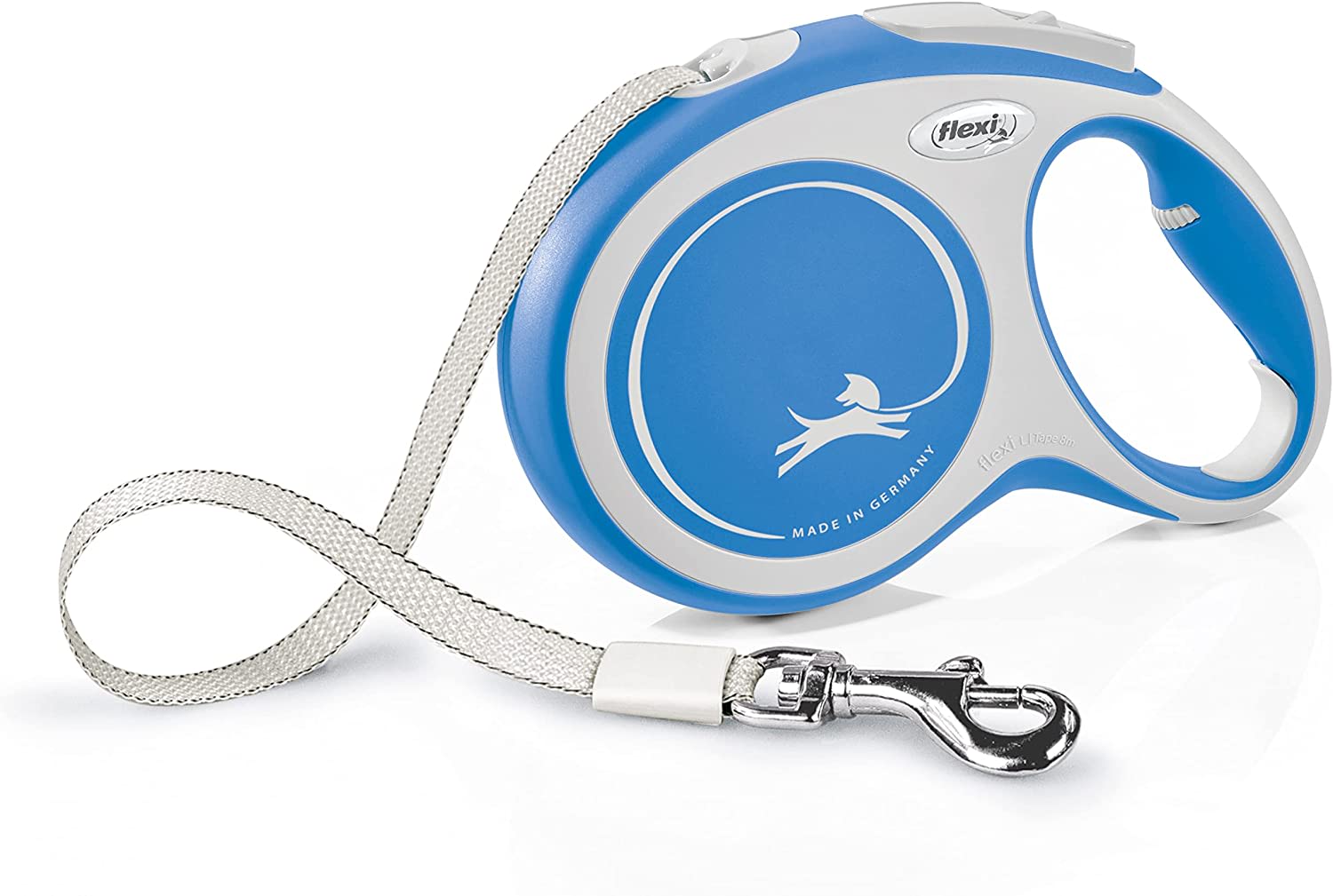 Flexi Dog Lead (Tape) - Comfort Blue & White