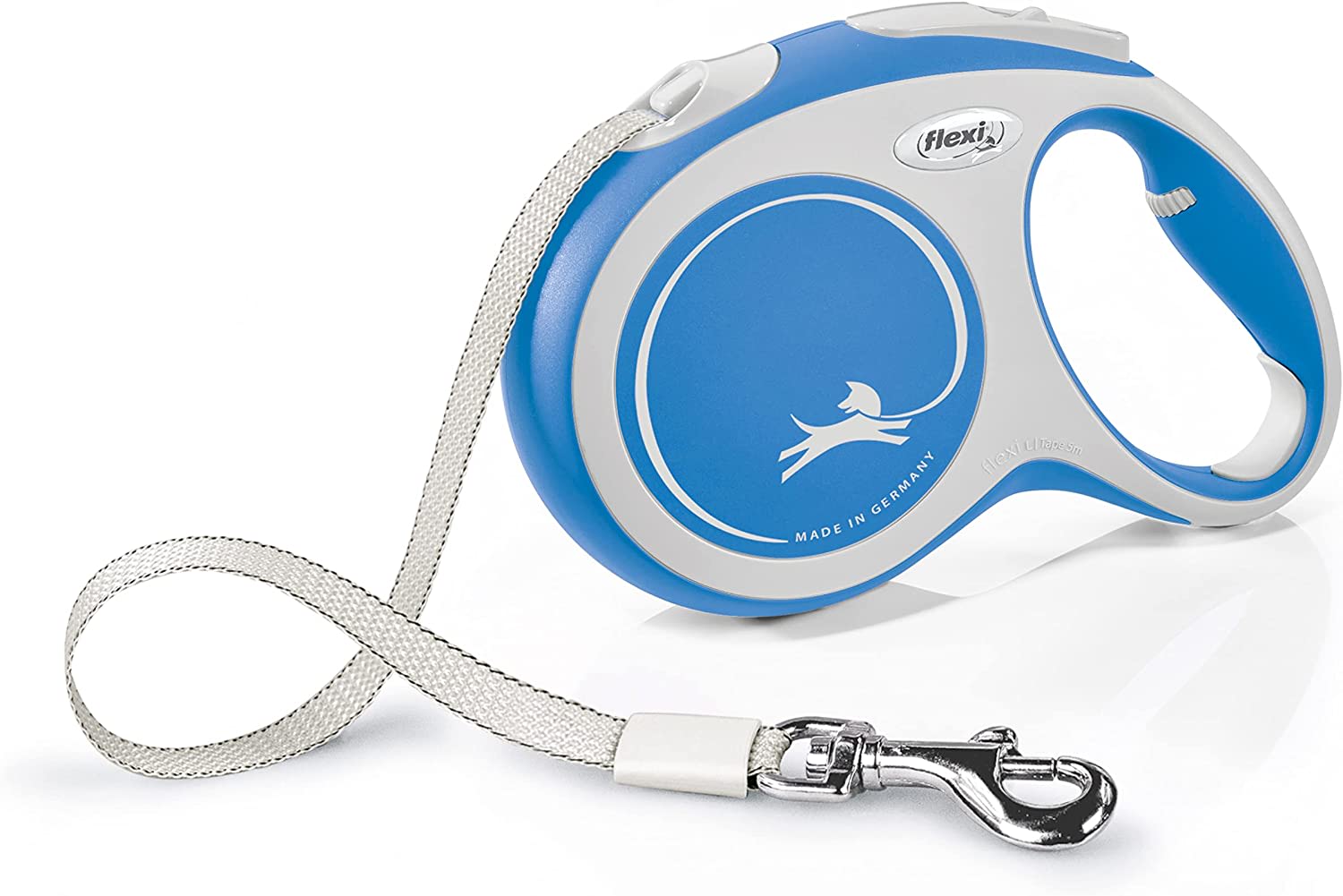 Flexi Dog Lead (Tape) - Comfort Blue & White