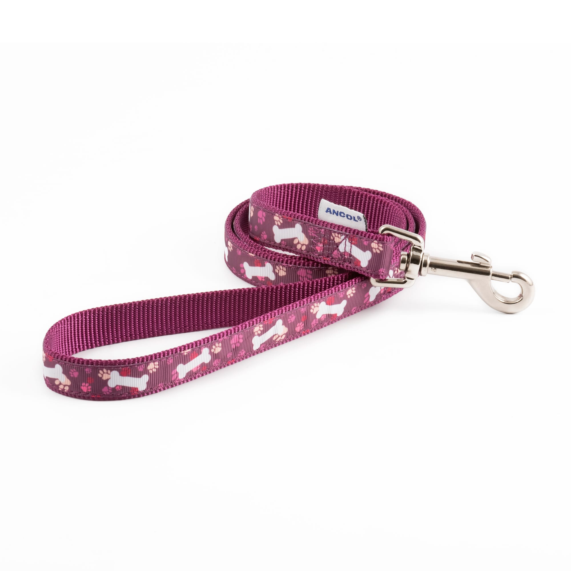 Paw And Bones Dog Lead - Purple