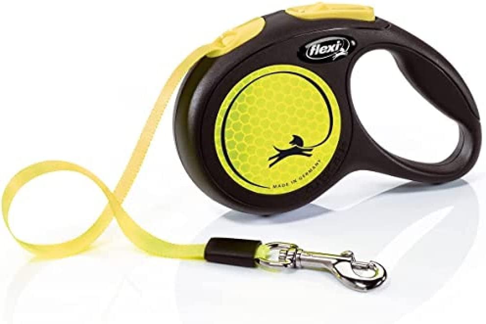Flexi Dog Lead (Tape) - Reflective Neon Yellow