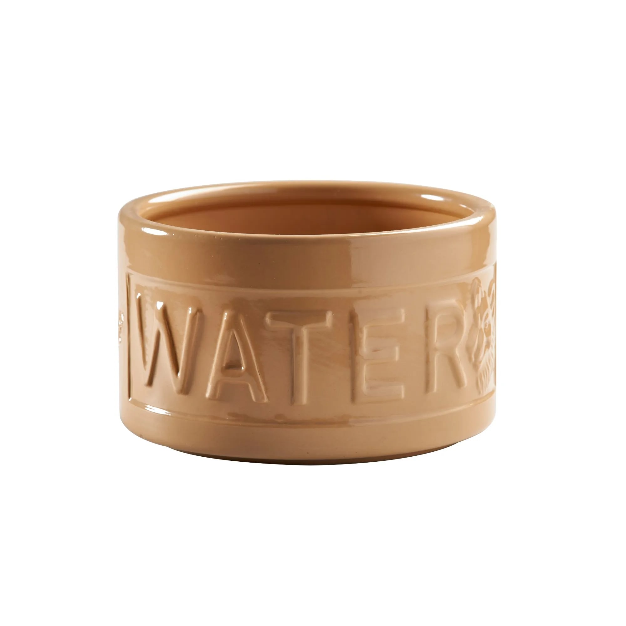 Stoneware Dog Water Bowl - Embossed WATER