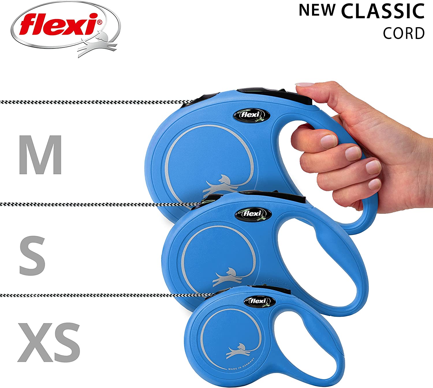 Flexi Dog Lead (Cord) - Classic Blue